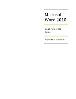 Microsoft Word 2010 - Union Institute and University