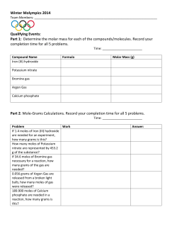 Winter Molympics 2014 Qualifying Events: Part 1: Determine the