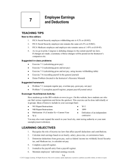 Employee Earnings and Deductions