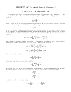 CHEM-UA 127: Advanced General Chemistry I