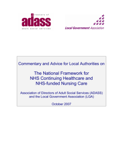 Commentary and Advice for Local Authorities on