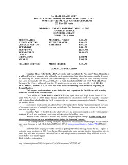 3A STATE DRAMA MEET ONE-ACT PLAYS: Thursday and