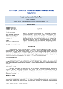 Obesity and Associated Health Risks