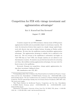 Competition for FDI with vintage investment and agglomeration