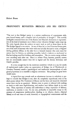 profundity revisited: bridges and his critics