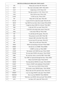 SOUTH AUSTRALIAN SPELLING TEST