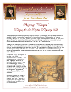 Recipes for a Regency Tea.