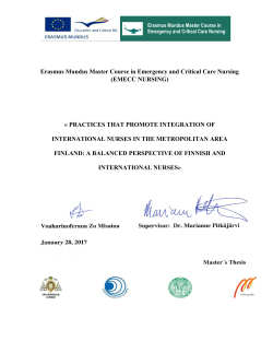 Erasmus Mundus Master Course in Emergency and
