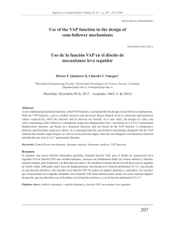 Use of the VAP function in the design of cam