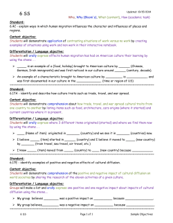 Standard: 6.4C - explain ways in which human migration influences