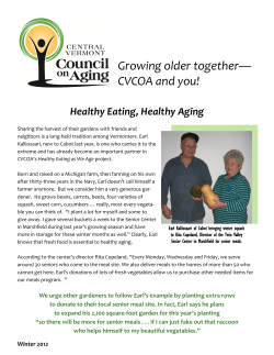 Growing older together&mdash; CVCOA and you!