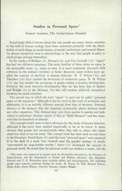 Studies in Personal Space