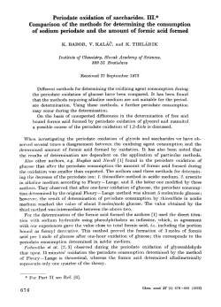 Periodate oxidation of saccharides. III.* Comparison of the methods