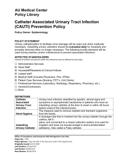 Catheter Associated Urinary Tract Infection (CAUTI