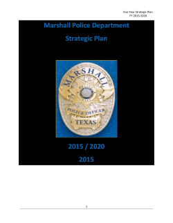 Marshall Police Department Strategic Plan
