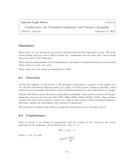 Conductance, the Normalized Laplacian, and Cheeger`s Inequality