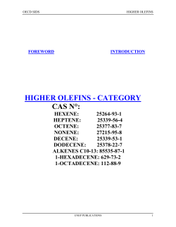 HIGHER OLEFINS - CATEGORY CAS N&deg;: