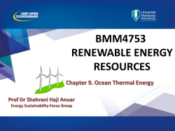 BMM4753 RENEWABLE ENERGY RESOURCES Chapter 9. Ocean