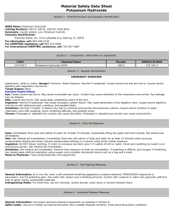 Material Safety Data Sheet Potassium Hydroxide