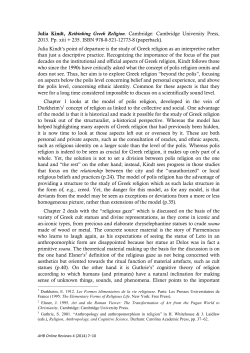 Rethinking Greek Religion - The Ancient History Bulletin