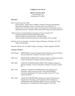 CURRICULUM VITAE BETSY CRANE, Ph.D.