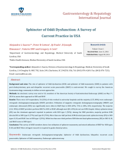Sphincter of Oddi Dysfunction: A Survey of Current Practice in USA