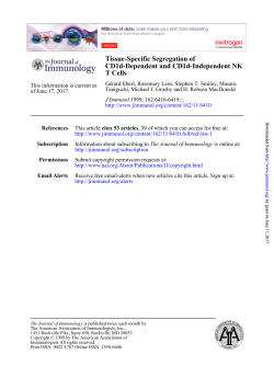 Tissue-Specific Segregation of CD1d