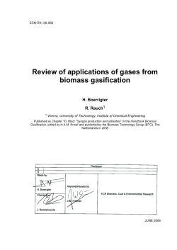 Review of applications of gases from biomass gasification