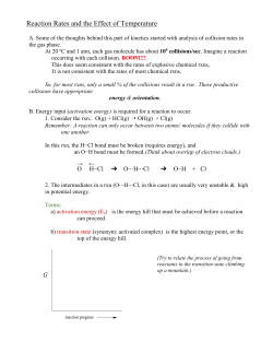Reaction Rates and the Effect of Temperature