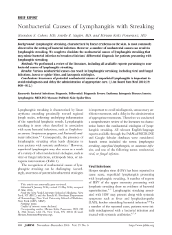 Cohen Lymphangitis streaking non-bacterial J - LIFE
