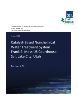 Catalyst-Based Nonchemical Water Treatment System Frank E.