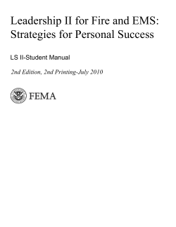 Leadership II for Fire and EMS: Strategies for Personal Success