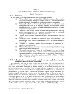 NC General Statutes - Chapter 58 Article 53 1 Article 53. Group