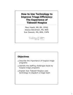 Tidewell Hospice Triage - National Association for Home Care