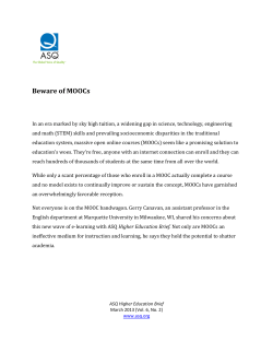 Beware of MOOCs