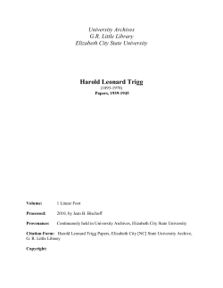 Elizabeth City State University Harold Leonard Trigg Papers