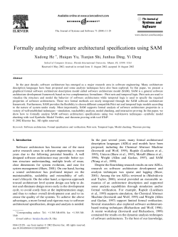 Formally analyzing software architectural specifications using SAM