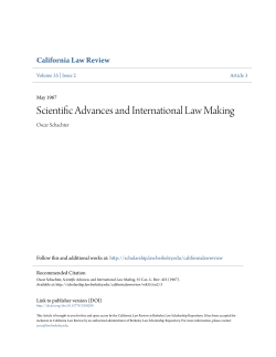 Scientific Advances and International Law Making