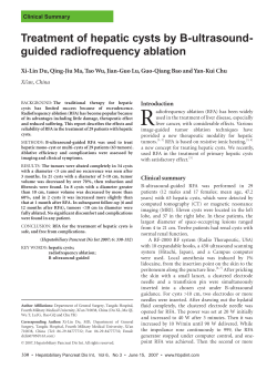 Treatment of hepatic cysts by B-ultrasound