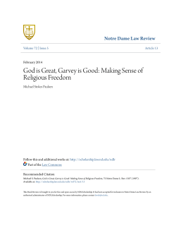 God is Great, Garvey is Good: Making Sense of Religious Freedom