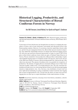 Historical logging, productivity, and structural characteristics of