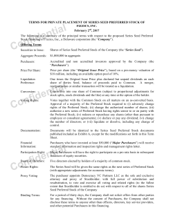 Fizzics Series Seed Term Sheet