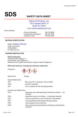 safety data sheet - Oakwood Chemicals