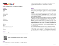 Paper Chromatography: Is Black Ink Really Black?