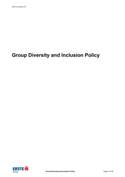 Group Diversity and Inclusion Policy