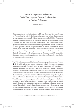 Cardinals, Inquisitors, and Jesuits: Curial Patronage and Counter