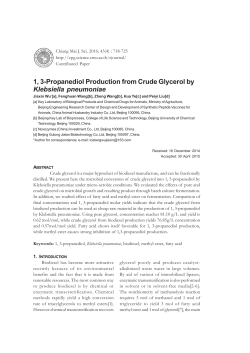 1, 3-Propanediol Production from Crude Glycerol by Klebsiella