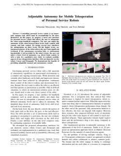 Adjustable Autonomy for Mobile Teleoperation of Personal Service
