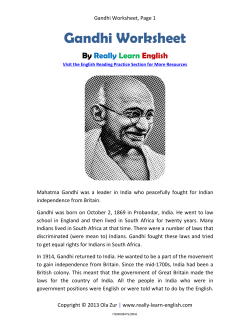 Gandhi Worksheet - Really Learn English
