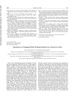 Taxonomy in a Changing World: Seeking Solutions for a Science in